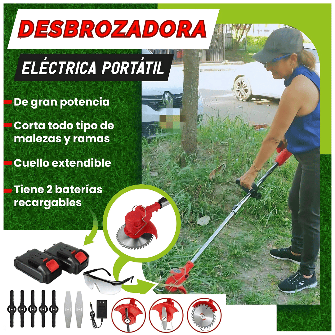 🌳 DESBROZADORA PORTÁTIL CON 2 BATERIAS 21V 🌳