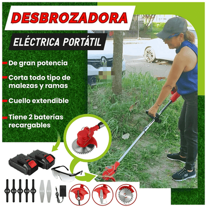 🌳 DESBROZADORA PORTÁTIL CON 2 BATERIAS 21V 🌳