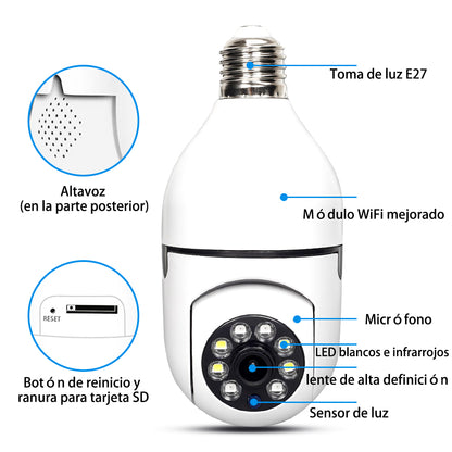 CAMARA BOMBILLA 360º +💡+ WIFI