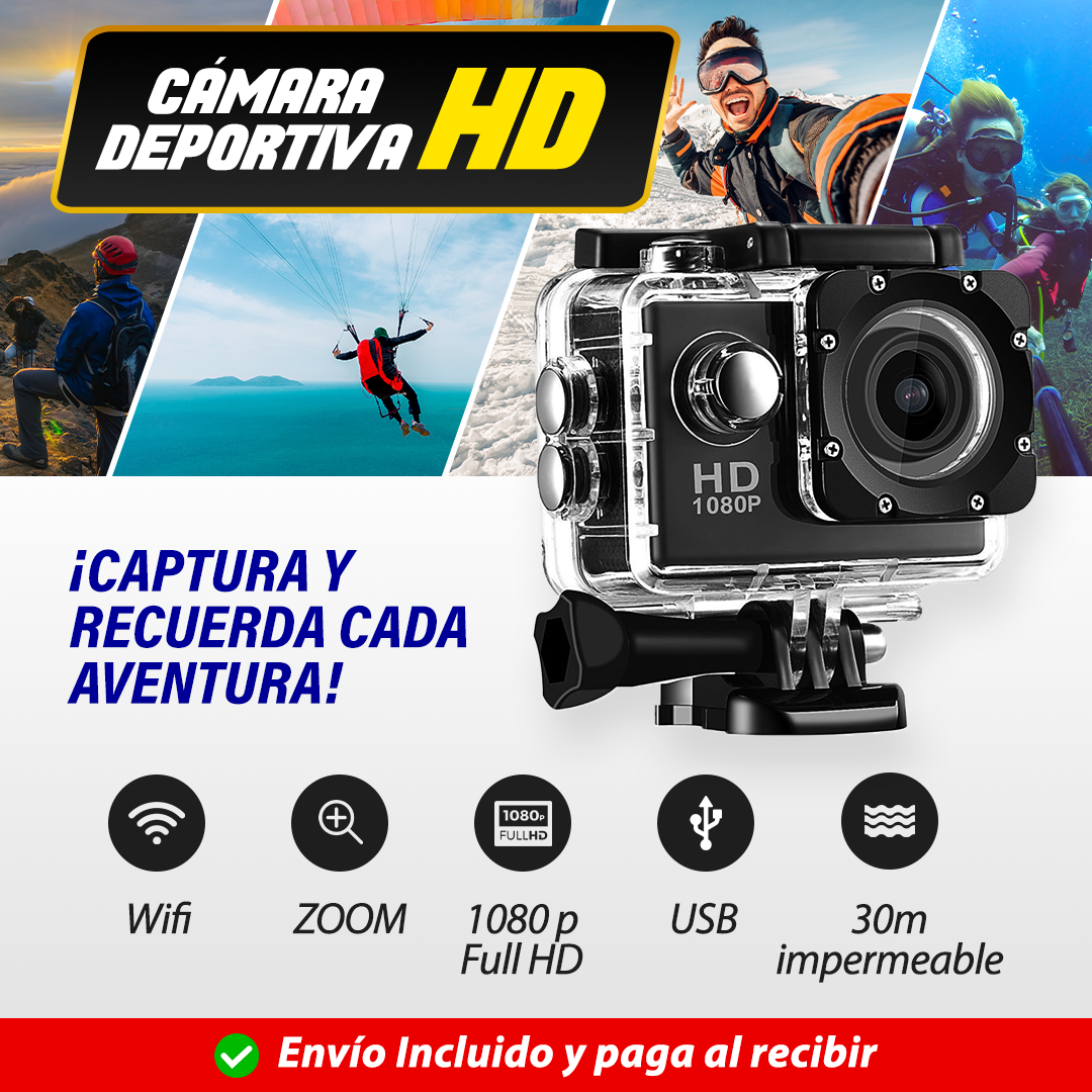 CAMARA DEPORTIVA HD 1080 📸😍