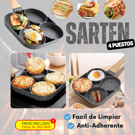 SARTEN ANTIADHERENTE 4 PUESTOS