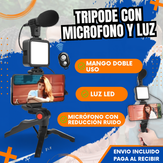 TRIPODE MICROFONO Y LUZ