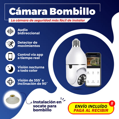 CAMARA BOMBILLA 360º +💡+ WIFI